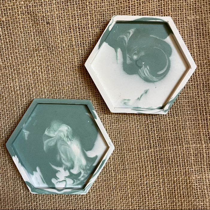 Hexagon Coaster Pair